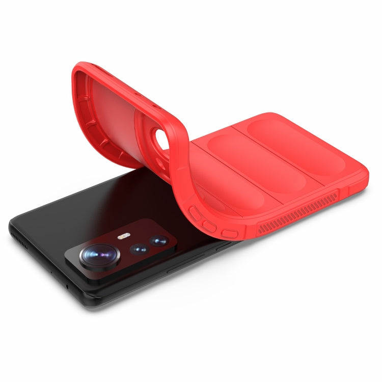 For Xiaomi 12 Pro Magic Shield TPU + Flannel Phone Case(Red) - Xiaomi Cases by buy2fix | Online Shopping UK | buy2fix