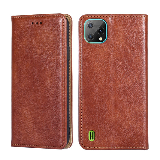 For Blackview A55 Pure Color Magnetic Leather Phone Case(Brown) - More Brand by buy2fix | Online Shopping UK | buy2fix