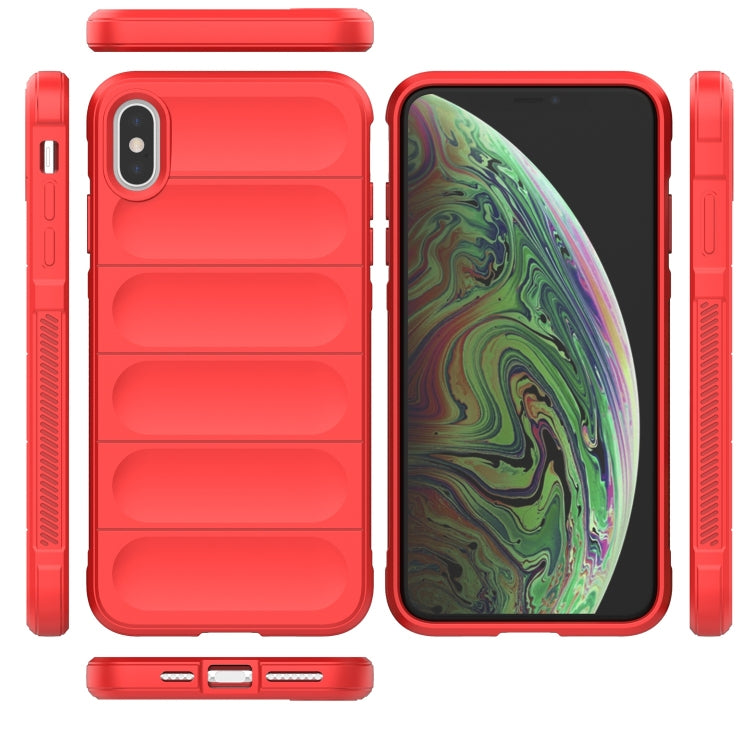 For iPhone X / XS Magic Shield TPU + Flannel Phone Case(Wine Red) - More iPhone Cases by buy2fix | Online Shopping UK | buy2fix