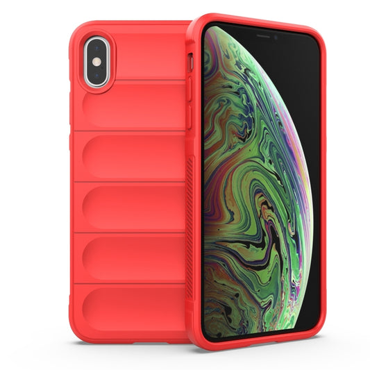 For iPhone XS Max Magic Shield TPU + Flannel Phone Case(Red) - More iPhone Cases by buy2fix | Online Shopping UK | buy2fix