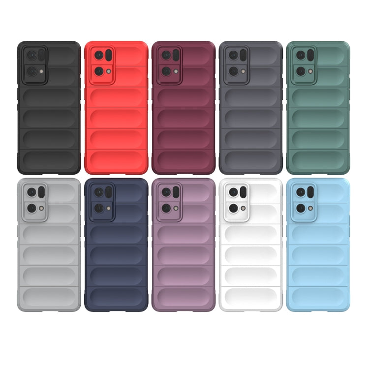 For OPPO Reno7 Pro 5G Magic Shield TPU + Flannel Phone Case(Red) - OPPO Cases by buy2fix | Online Shopping UK | buy2fix