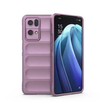 For OPPO Reno7 Pro 5G Magic Shield TPU + Flannel Phone Case(Purple) - OPPO Cases by buy2fix | Online Shopping UK | buy2fix