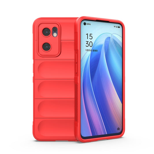 For OPPO Reno7 5G Global / Find X5 Lite Magic Shield TPU + Flannel Phone Case(Red) - OPPO Cases by buy2fix | Online Shopping UK | buy2fix