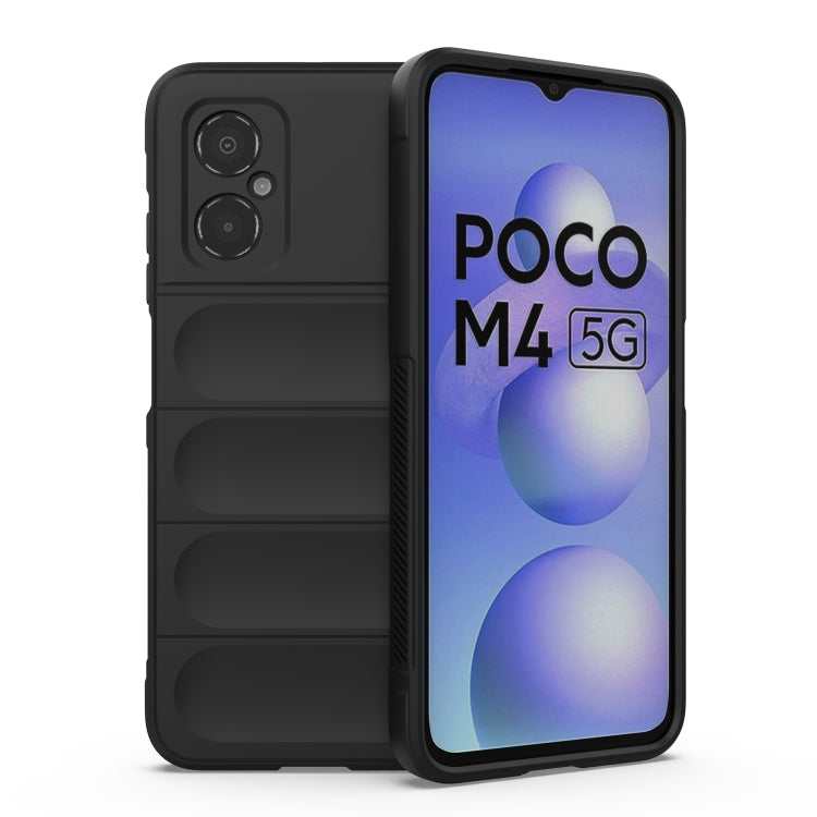 For Xiaomi Poco M4 5G Magic Shield TPU + Flannel Phone Case(Black) - Xiaomi Cases by buy2fix | Online Shopping UK | buy2fix