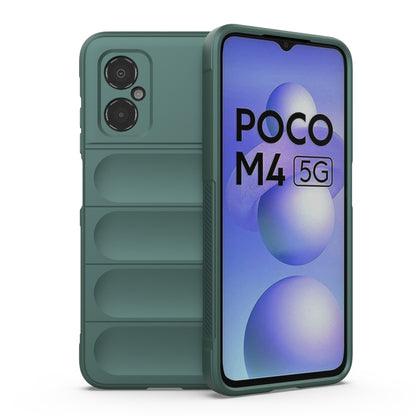 For Xiaomi Poco M4 5G Magic Shield TPU + Flannel Phone Case(Dark Green) - Xiaomi Cases by buy2fix | Online Shopping UK | buy2fix