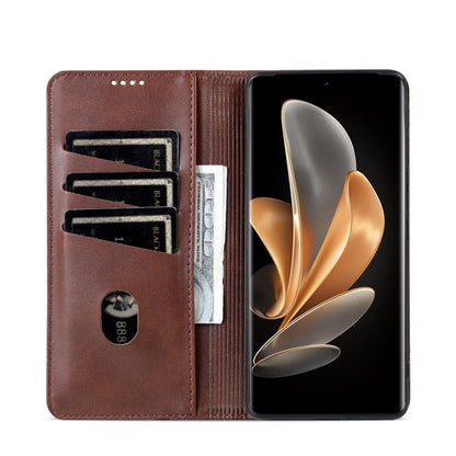 For vivo X100 Ultra AZNS Magnetic Calf Texture Leather Phone Case(Dark Brown) - vivo Cases by AZNS | Online Shopping UK | buy2fix