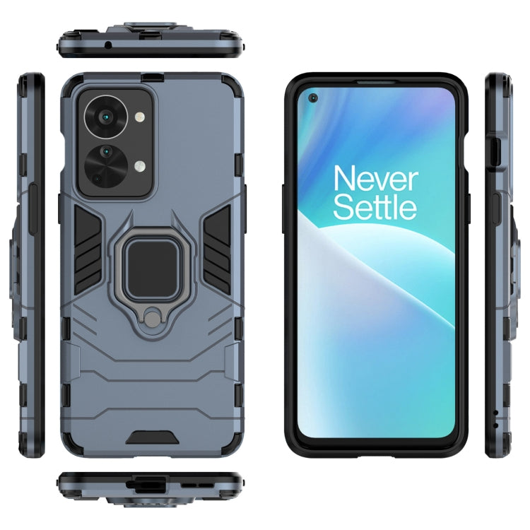 For OnePlus Nord 2T 5G Magnetic Ring Holder PC + TPU Phone Case(Navy Blue) - OnePlus Cases by buy2fix | Online Shopping UK | buy2fix