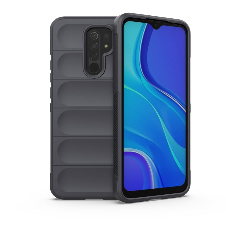 For Xiaomi Redmi 9 Magic Shield TPU + Flannel Phone Case(Black) - Xiaomi Cases by buy2fix | Online Shopping UK | buy2fix