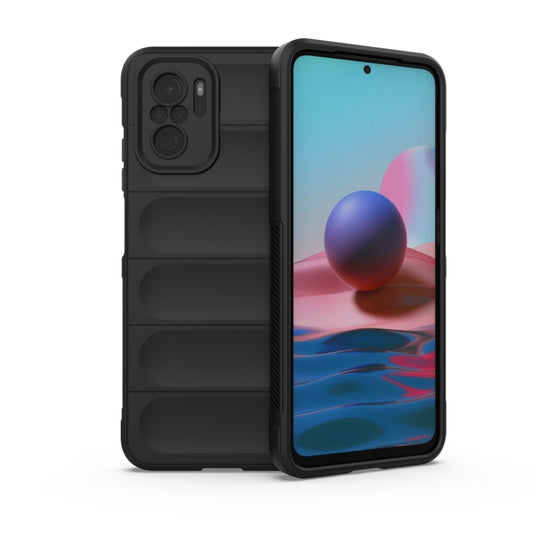 For Xiaomi Redmi Note 10 4G Magic Shield TPU + Flannel Phone Case (Black) - Xiaomi Cases by buy2fix | Online Shopping UK | buy2fix