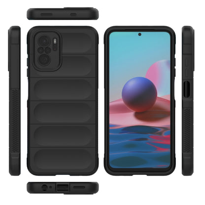 For Xiaomi Redmi Note 10 4G Magic Shield TPU + Flannel Phone Case (Black) - Xiaomi Cases by buy2fix | Online Shopping UK | buy2fix