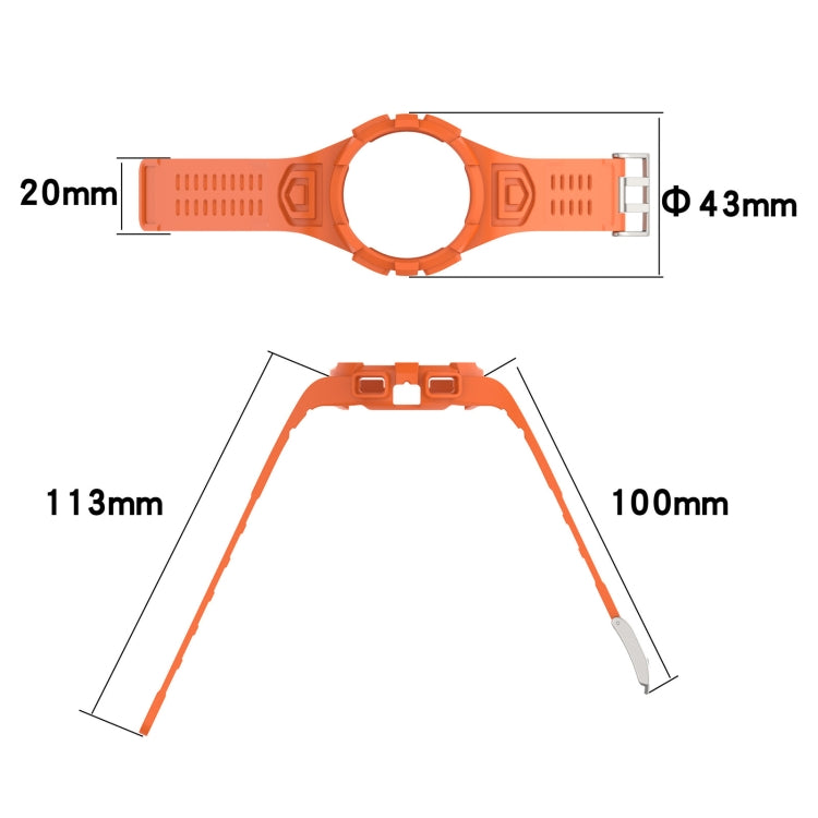 For Samsung Galaxy Watch4 40mm Silicone Integrated Watch Band(Orange) - Watch Bands by buy2fix | Online Shopping UK | buy2fix