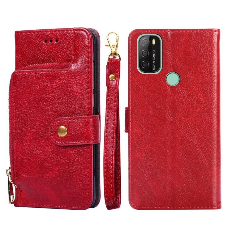 For Blackview A70 Zipper Bag Leather Phone Case(Red) - More Brand by buy2fix | Online Shopping UK | buy2fix