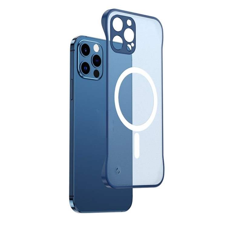 For iPhone 14 Pro Frosted Soft Four-corner Shockproof MagSafe Phone Case(Blue) - iPhone 14 Pro Cases by buy2fix | Online Shopping UK | buy2fix