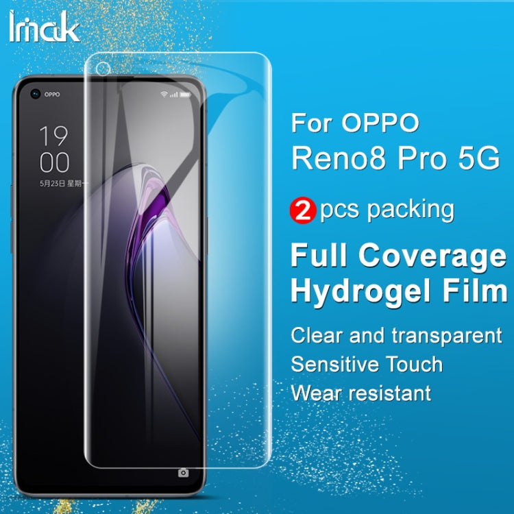 For OPPO Reno8 Pro 5G 2 PCS IMAK Curved Full Screen Hydrogel Film Front Protector - OPPO Tempered Glass by imak | Online Shopping UK | buy2fix