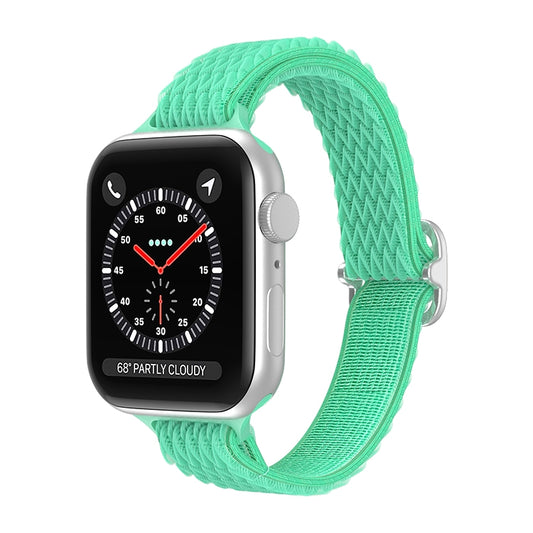 Wave Small Waist Nylon Watch Band For Apple Watch Ultra 49mm&Watch Ultra 2 49mm / Series 9&8&7 45mm / SE 3&SE 2&6&SE&5&4 44mm / 3&2&1 42mm(Green) - Watch Bands by buy2fix | Online Shopping UK | buy2fix