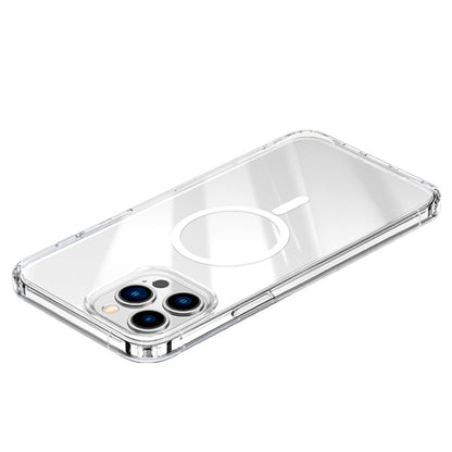 For iPhone 14 Pro Magsafe Magnetic Four Corner Airbags Phone Case(Transparent) - iPhone 14 Pro Cases by buy2fix | Online Shopping UK | buy2fix