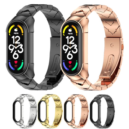 For Xiaomi Mi Band 7 / 7 NFC MIJOBS Stainless Steel Watch Band, Style:TF2 V Type(Silver) - Watch Bands by MIJOBS | Online Shopping UK | buy2fix