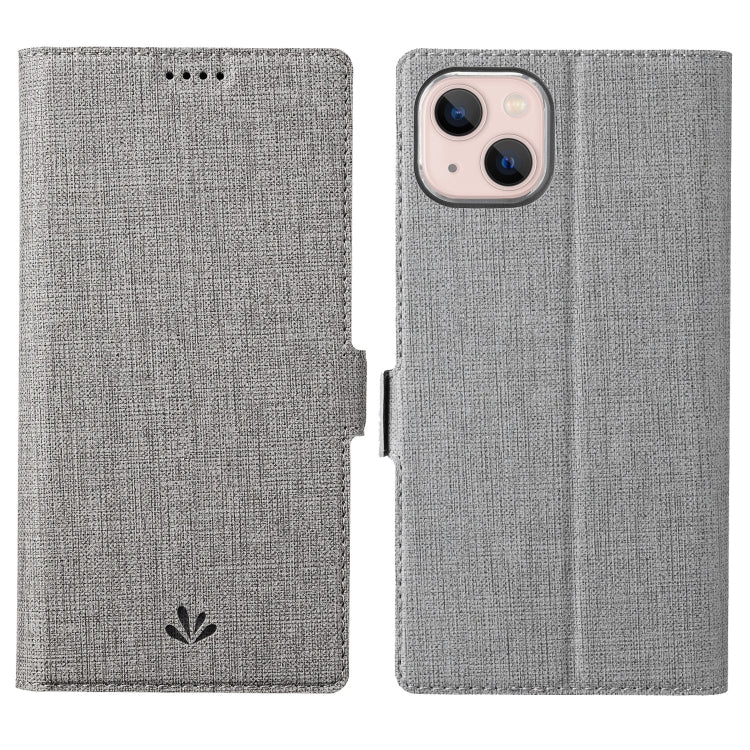 For iPhone 14 ViLi K Series Dual-side Buckle Magsafe Leather Phone Case (Grey) - iPhone 14 Cases by ViLi | Online Shopping UK | buy2fix