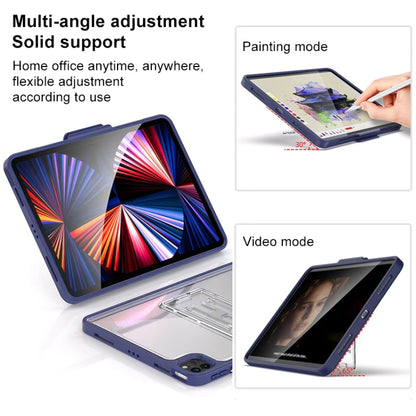 Mutural Transparent Holder Tablet Case For iPad Air 2022/ 2020 10.9(Blue) - iPad Air (2022) / (2020) 10.9 Cases by Mutural | Online Shopping UK | buy2fix