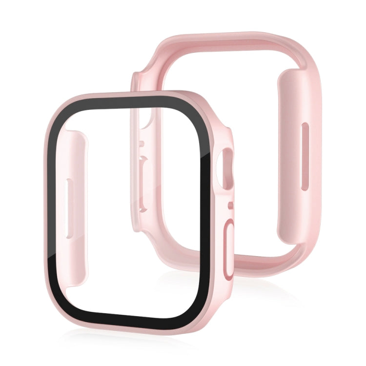 Life Waterproof Frosted 2 in 1 PC Frame + Tempered Glass Protective Case For Apple Watch Series 6 / 5 / 4 / SE 44mm(Rose Gold) - Watch Cases by buy2fix | Online Shopping UK | buy2fix