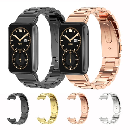 For Xiaomi Mi Band 7 Pro Mijobs Three-bead Metal Stainless Steel Watch Band(Rose Gold) - Watch Bands by MIJOBS | Online Shopping UK | buy2fix