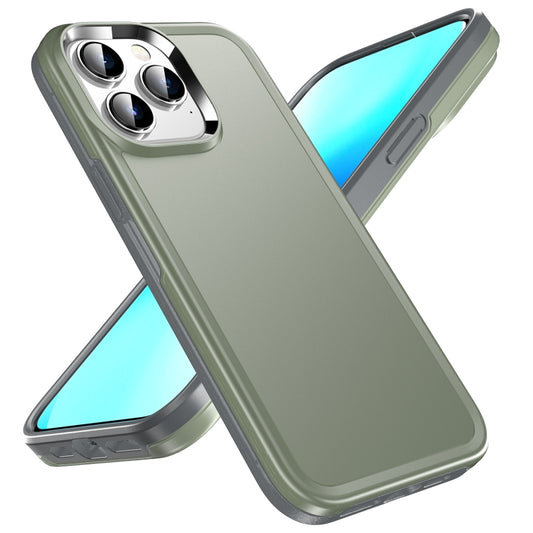 For iPhone 12 Double Solid Color Armor Phone Case(Grey) - iPhone 12 / 12 Pro Cases by buy2fix | Online Shopping UK | buy2fix