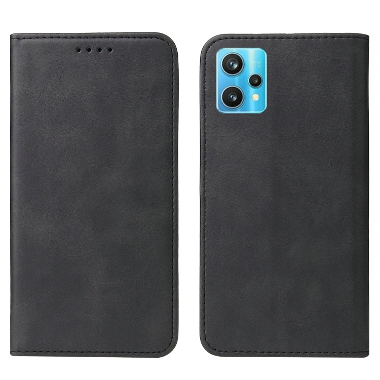 For Realme 9 Pro+ Magnetic Closure Leather Phone Case(Black) - OPPO Cases by buy2fix | Online Shopping UK | buy2fix