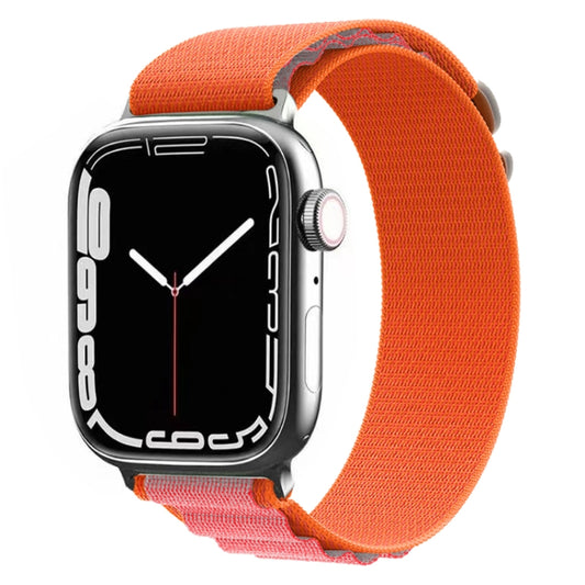 Nylon Watch Band For Apple Watch Series 8&7 45mm / SE 2&6&SE&5&4 44mm / 3&2&1 42mm (Orange+Pink) - Watch Bands by buy2fix | Online Shopping UK | buy2fix