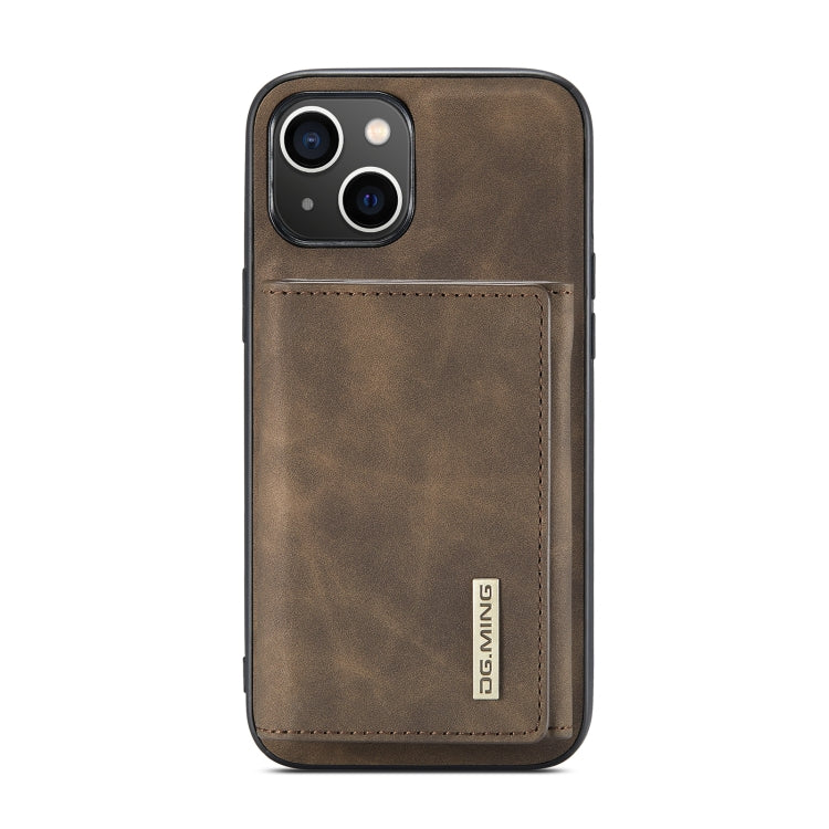 For iPhone 14 Plus DG.MING M1 Series 3-Fold Multi Card Wallet Leather Case(Coffee) - iPhone 14 Plus Cases by DG.MING | Online Shopping UK | buy2fix