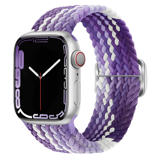 Buckle Nylon Braided Watch Band for Apple Watch Ultra 49mm&Watch Ultra 2 49mm / Series 9&8&7 45mm / SE 3&SE 2&6&SE&5&4 44mm / 3&2&1 42mm(Purple) - Watch Bands by buy2fix | Online Shopping UK | buy2fix