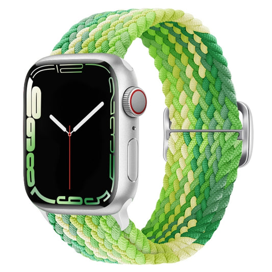 Buckle Nylon Braided Watch Band for Apple Watch Ultra 49mm&Watch Ultra 2 49mm / Series 9&8&7 45mm / SE 3&SE 2&6&SE&5&4 44mm / 3&2&1 42mm(Lime Green) - Watch Bands by buy2fix | Online Shopping UK | buy2fix