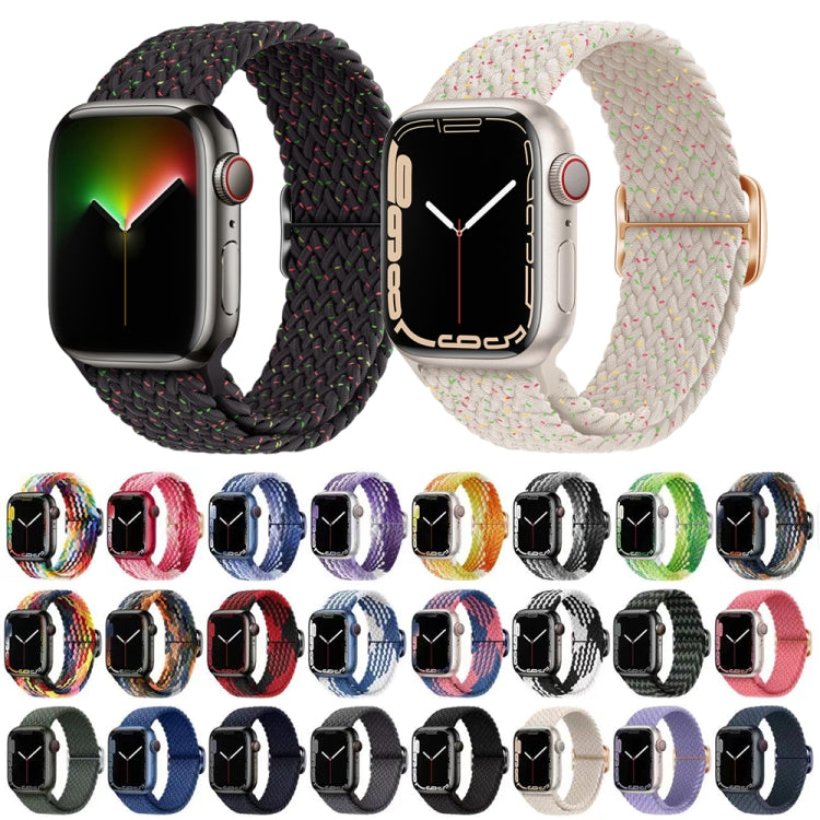 Buckle Nylon Braided Watch Band for Apple Watch Ultra 49mm&Watch Ultra 2 49mm / Series 9&8&7 45mm / SE 3&SE 2&6&SE&5&4 44mm / 3&2&1 42mm(Charcoal) - Watch Bands by buy2fix | Online Shopping UK | buy2fix