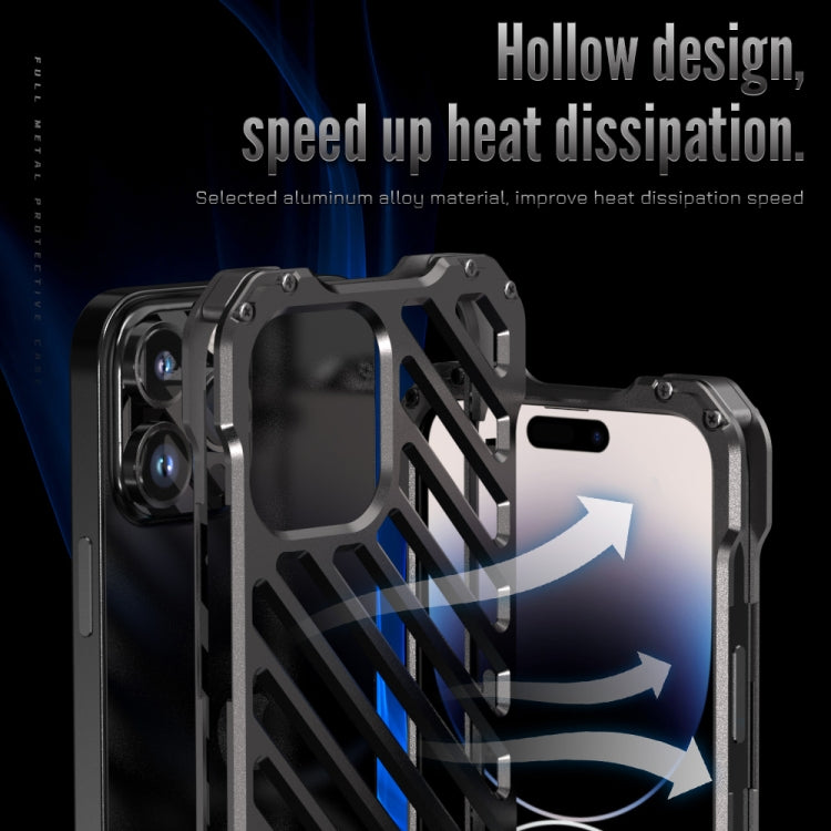 For iPhone 14 Pro Max R-JUST Breathable Armor Phone Case(Silver Grey) - iPhone 14 Pro Max Cases by R-JUST | Online Shopping UK | buy2fix