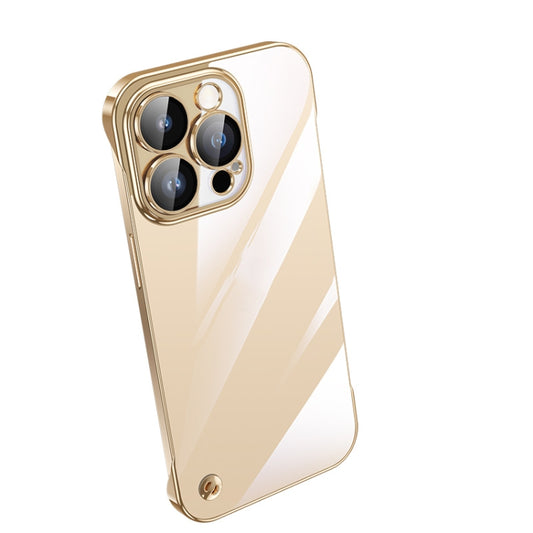 For iPhone 13 Pro Max Electroplating Frameless Clear PC Phone Case(Gold) - iPhone 13 Pro Max Cases by buy2fix | Online Shopping UK | buy2fix