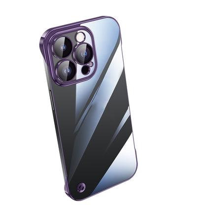 For iPhone 12 Pro Max Electroplating Frameless Clear PC Phone Case(Purple) - iPhone 12 Pro Max Cases by buy2fix | Online Shopping UK | buy2fix