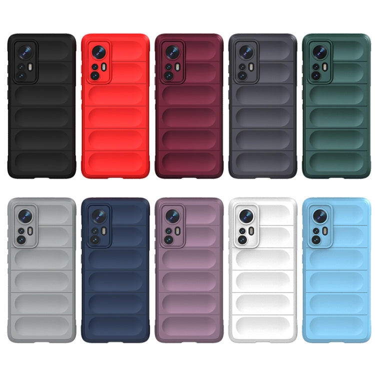 For Xiaomi 12 Magic Shield TPU + Flannel Phone Case(Dark Grey) - Xiaomi Cases by buy2fix | Online Shopping UK | buy2fix