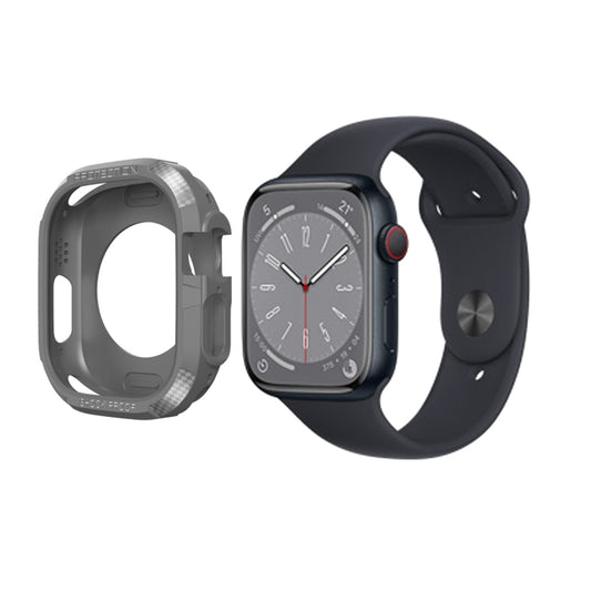 Carbon Fiber Shockproof Case For Apple Watch Series 8&7 45mm(Grey) - Watch Cases by buy2fix | Online Shopping UK | buy2fix