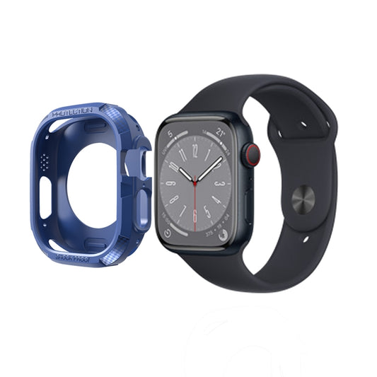 Carbon Fiber Shockproof Case For Apple Watch Series 8&7 41mm(Blue) - Watch Cases by buy2fix | Online Shopping UK | buy2fix