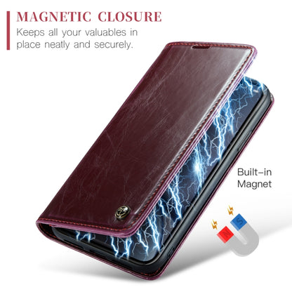 For iPhone XR CaseMe 003 Crazy Horse Texture Leather Phone Case(Wine Red) - More iPhone Cases by CaseMe | Online Shopping UK | buy2fix