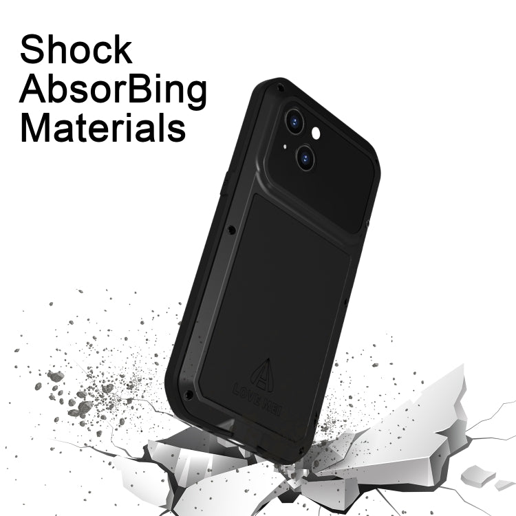 For iPhone 14 LOVE MEI Metal Shockproof Life Waterproof Dustproof Phone Case(White) - iPhone 14 Cases by LOVE MEI | Online Shopping UK | buy2fix