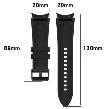 For Samsung Galaxy Watch5 44mm / 40mm Silicone Leather Black Buckle Watch Band, Size:L(Midnight Blue) - Watch Bands by buy2fix | Online Shopping UK | buy2fix