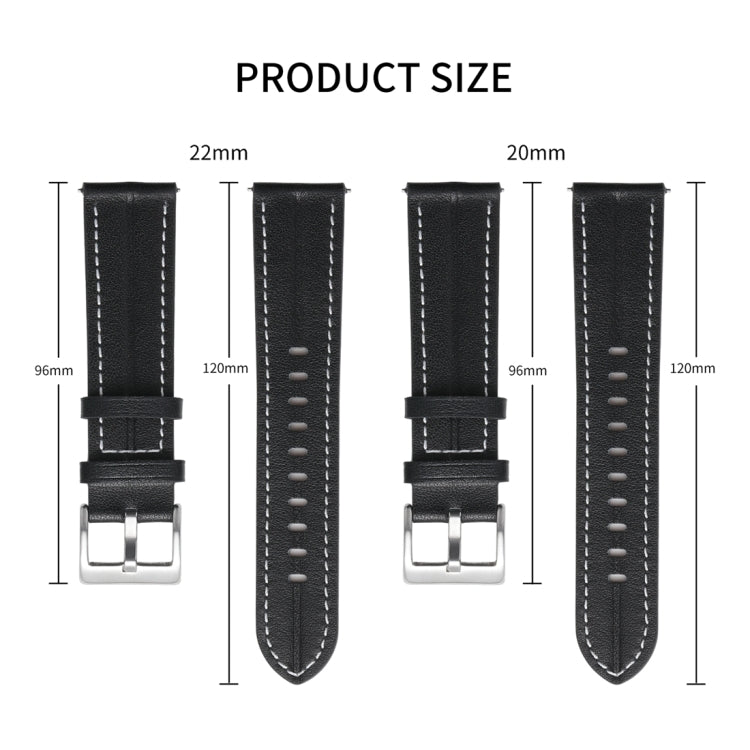 20mm Unusual Fluted Leather Watch Band(Dark Pink) - 20mm Bands by buy2fix | Online Shopping UK | buy2fix