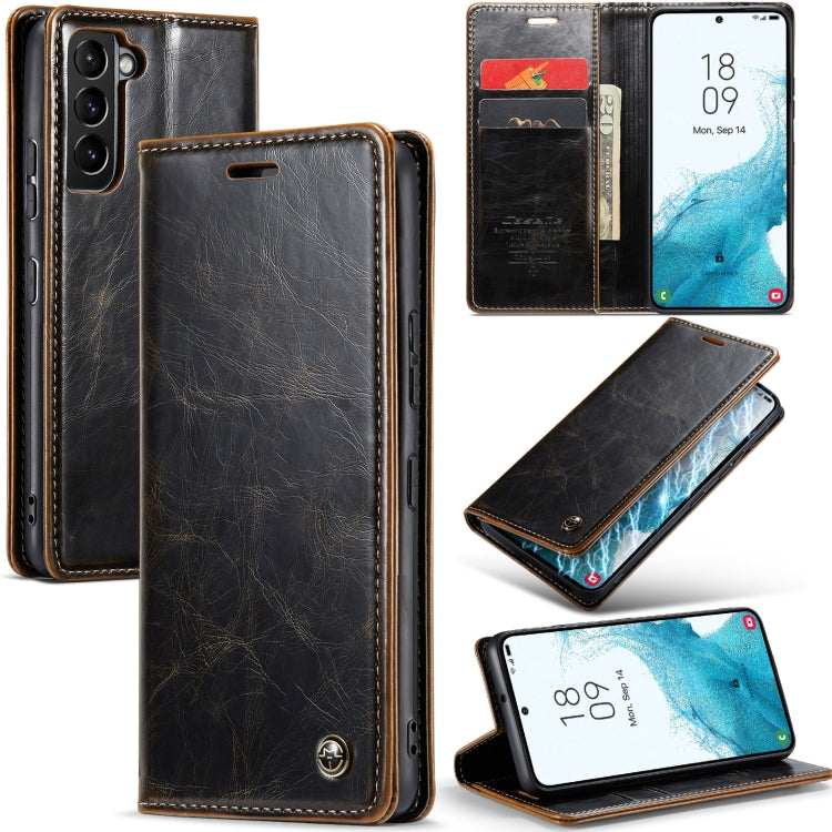 For Samsung Galaxy S22+ 5G CaseMe 003 Crazy Horse Texture Leather Phone Case(Coffee) - Galaxy S22+ 5G Cases by CaseMe | Online Shopping UK | buy2fix