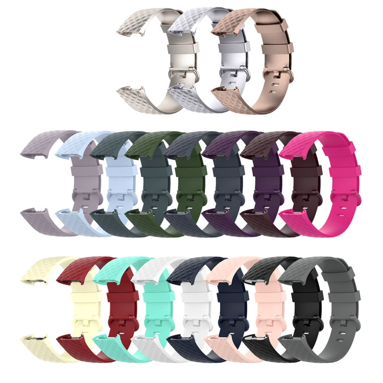 Color Buckle TPU Wrist Strap Watch Band for Fitbit Charge 4 / Charge 3 / Charge 3 SE, Size: L(White) - Watch Bands by buy2fix | Online Shopping UK | buy2fix