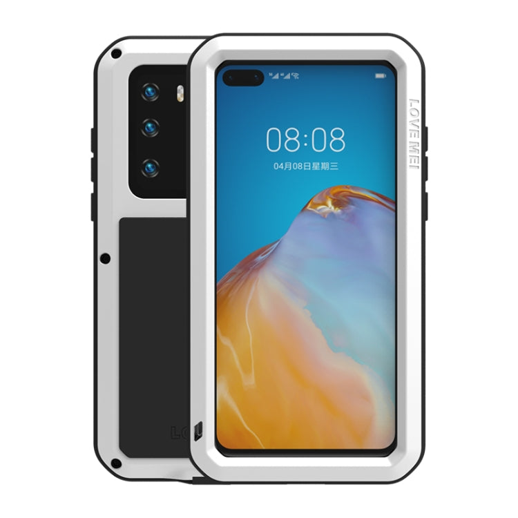 For Huawei P40 LOVE MEI Metal Shockproof Waterproof Dustproof Protective Case(White) - Huawei Cases by LOVE MEI | Online Shopping UK | buy2fix