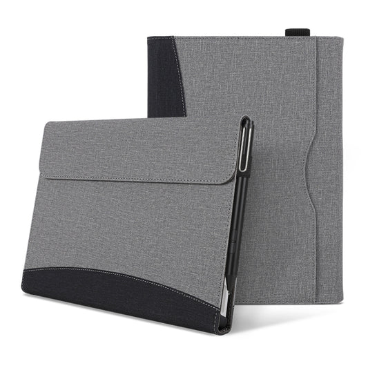 For Microsoft Surface Pro 10 / 9 Cloth Texture Stitching Leather Tablet Case(Black Grey) - Others by buy2fix | Online Shopping UK | buy2fix