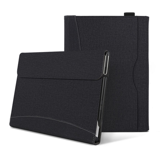 For Microsoft Surface Pro 7 / 6 / 5 / 4 Cloth Texture Stitching Leather Tablet Case(Black) - Others by buy2fix | Online Shopping UK | buy2fix