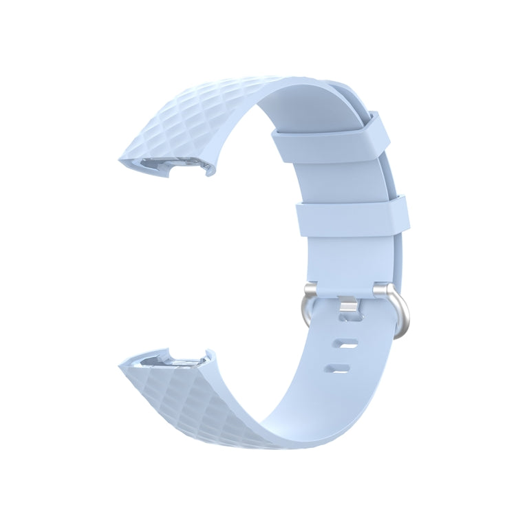 18mm Silver Color Buckle TPU Wrist Strap Watch Band for Fitbit Charge 4 / Charge 3 / Charge 3 SE, Size: S(Light Blue) - Watch Bands by buy2fix | Online Shopping UK | buy2fix