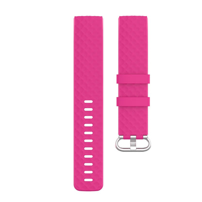 18mm Silver Color Buckle TPU Wrist Strap Watch Band for Fitbit Charge 4 / Charge 3 / Charge 3 SE, Size: L(Rose Red) - Watch Bands by buy2fix | Online Shopping UK | buy2fix