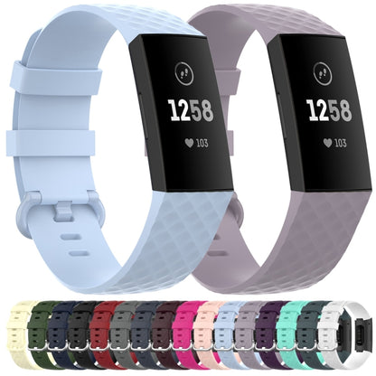 18mm Silver Color Buckle TPU Wrist Strap Watch Band for Fitbit Charge 4 / Charge 3 / Charge 3 SE, Size: L(Rose Red) - Watch Bands by buy2fix | Online Shopping UK | buy2fix